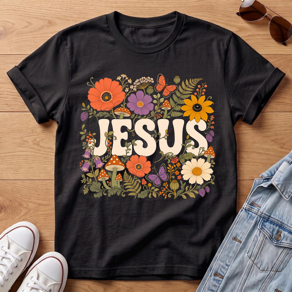 Jesus Floral T-Shirt