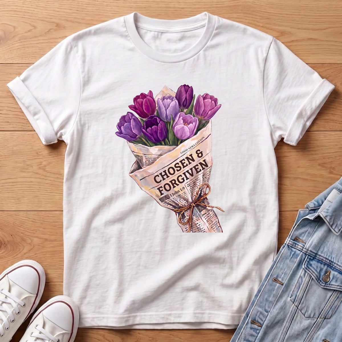 Forgiven Purple Tulip Bouq T-Shirt