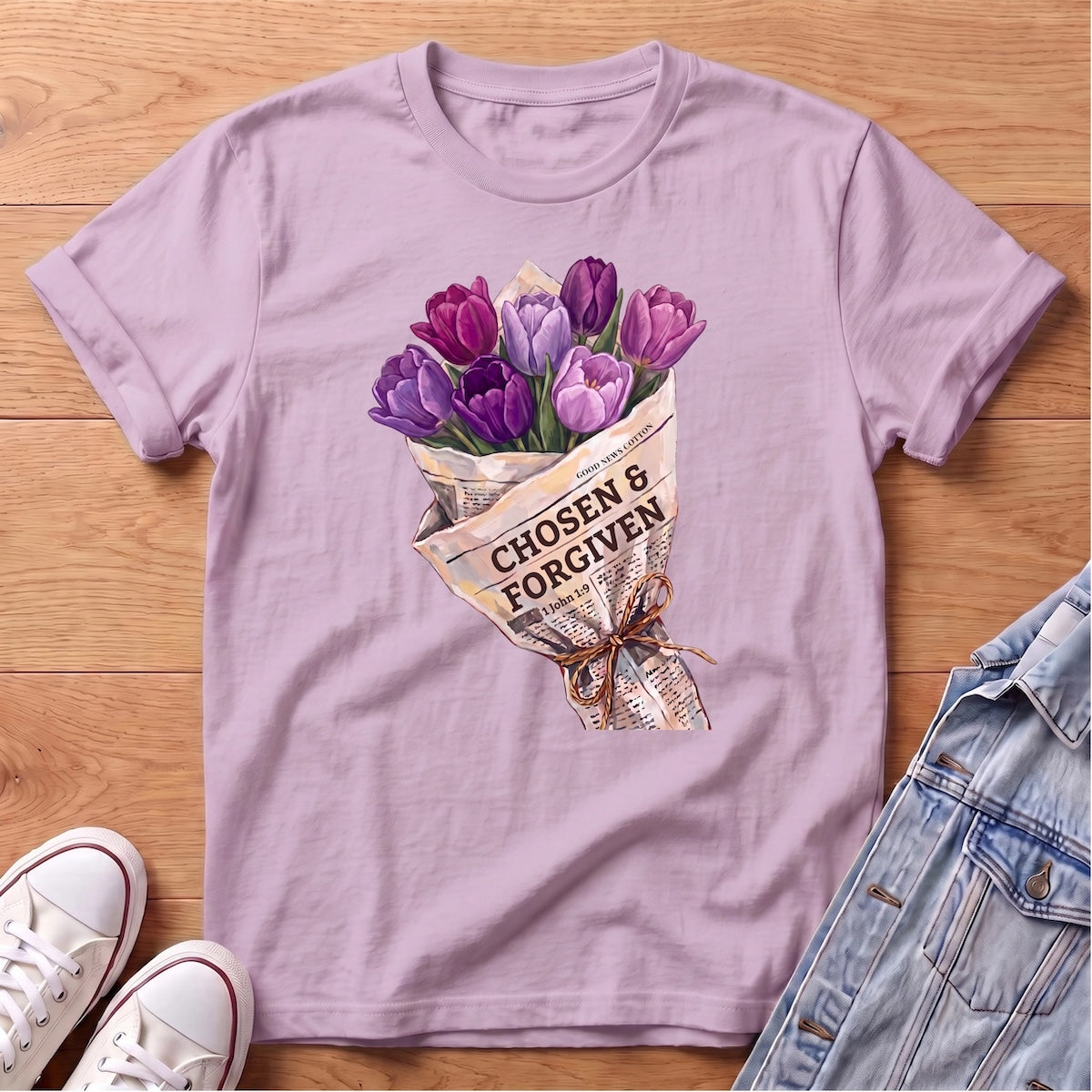 Forgiven Purple Tulip Bouq T-Shirt
