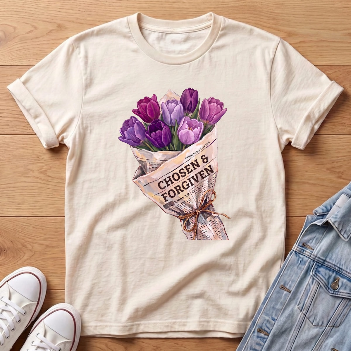 Forgiven Purple Tulip Bouq T-Shirt