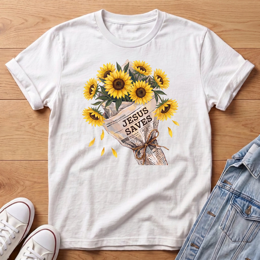 Jesus Saves Sunflower T-Shirt