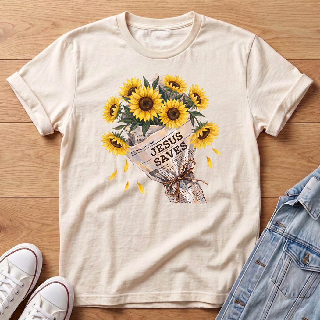 Jesus Saves Sunflower T-Shirt