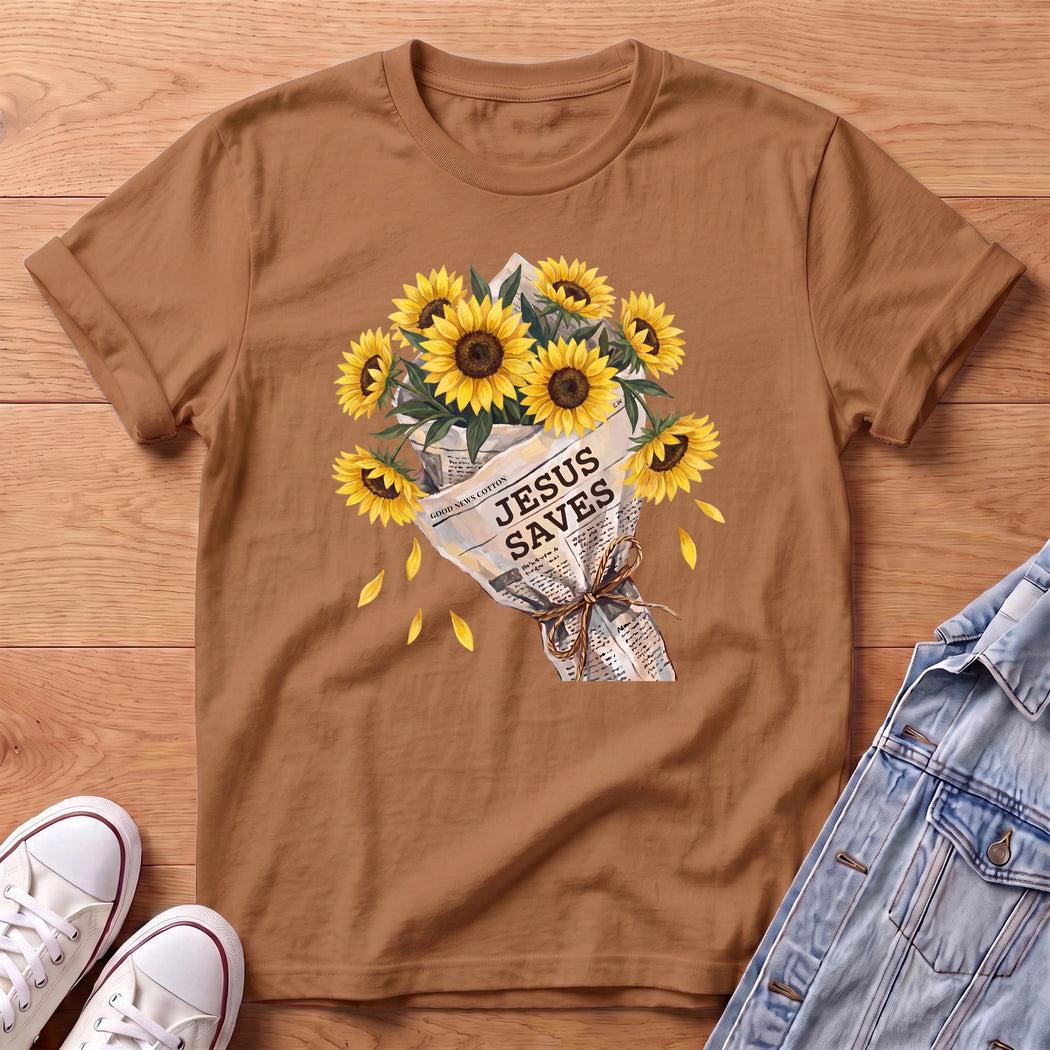 Jesus Saves Sunflower T-Shirt