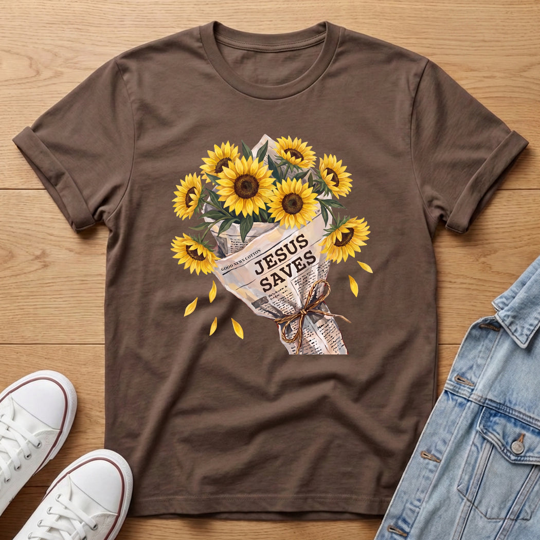 Jesus Saves Sunflower T-Shirt