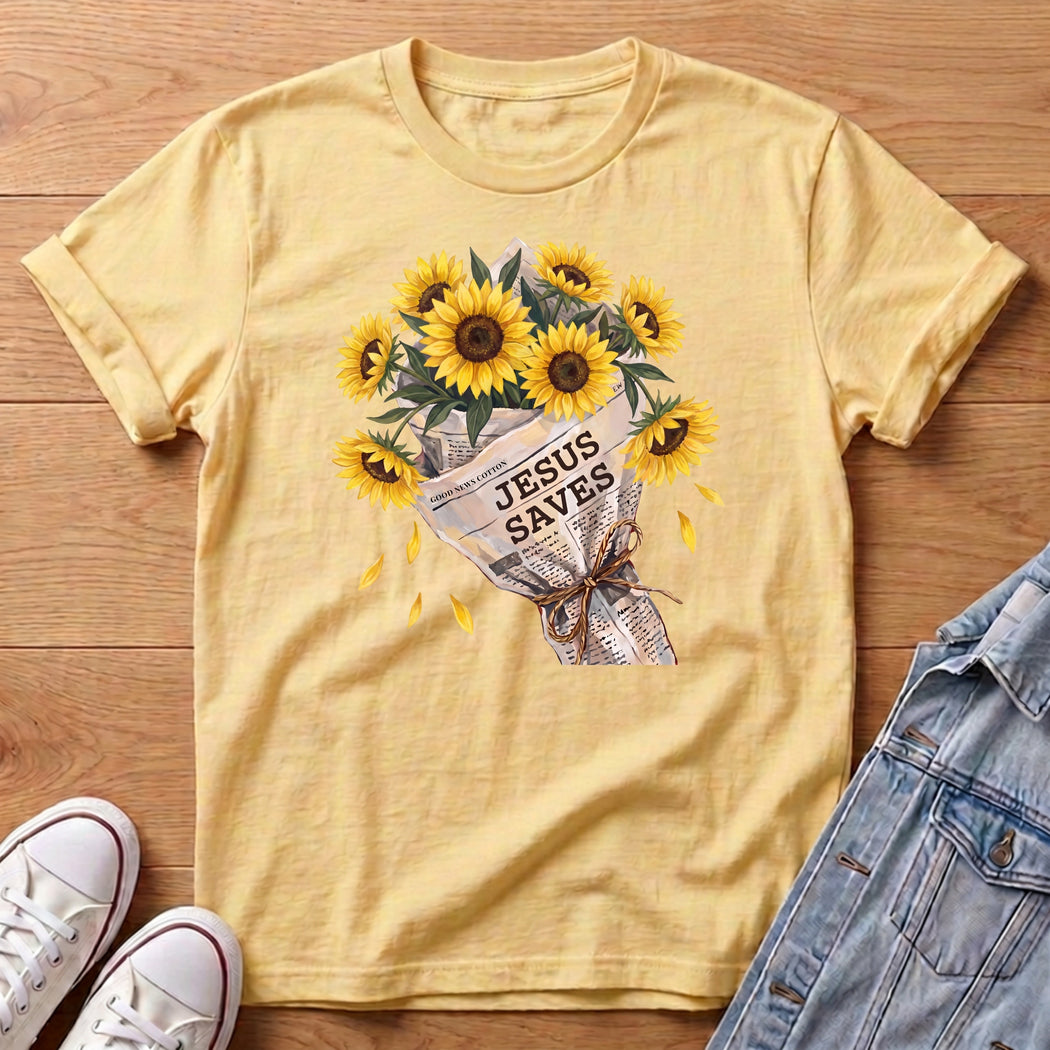 Jesus Saves Sunflower T-Shirt