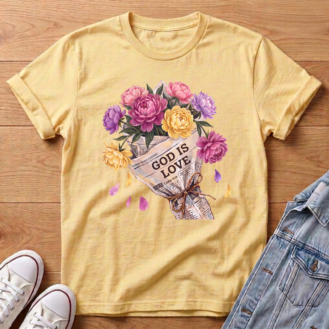 God Is Love Floral T-Shirt