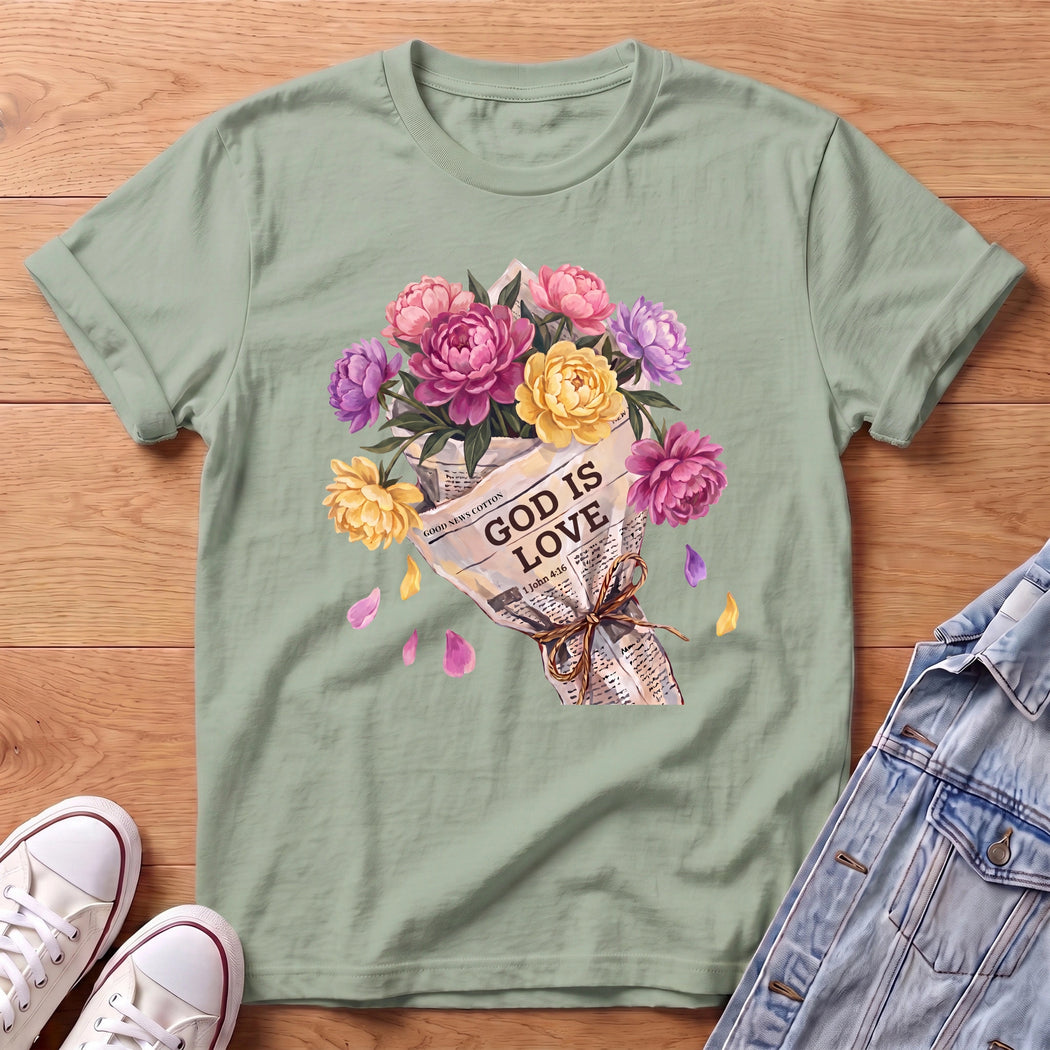 God Is Love Floral T-Shirt