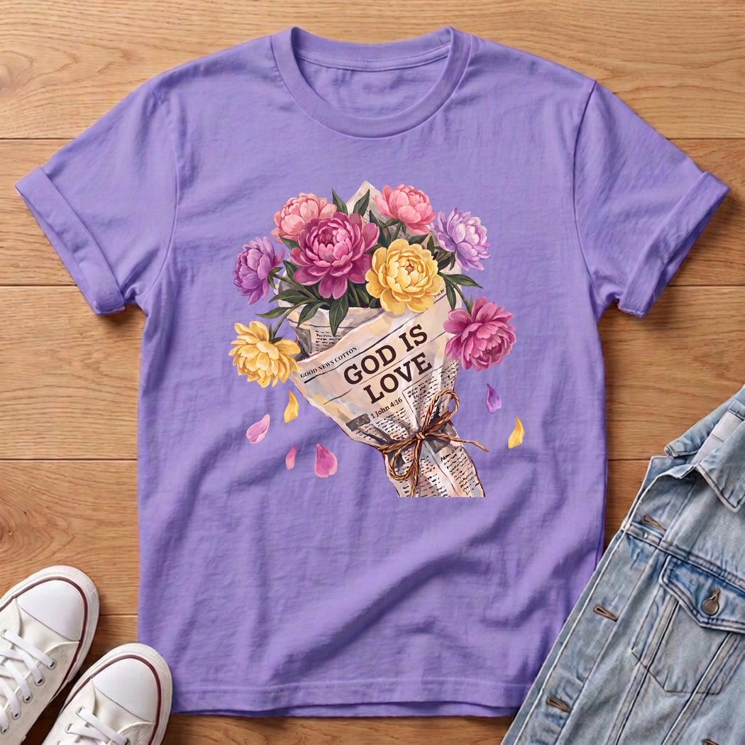 God Is Love Floral T-Shirt