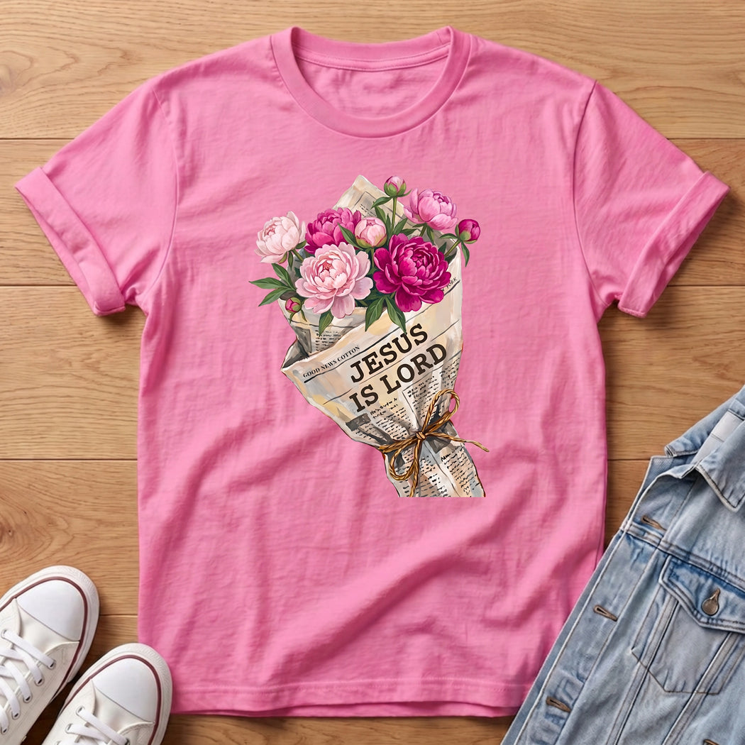 Jesus Is Lord Peony Bouq T-Shirt